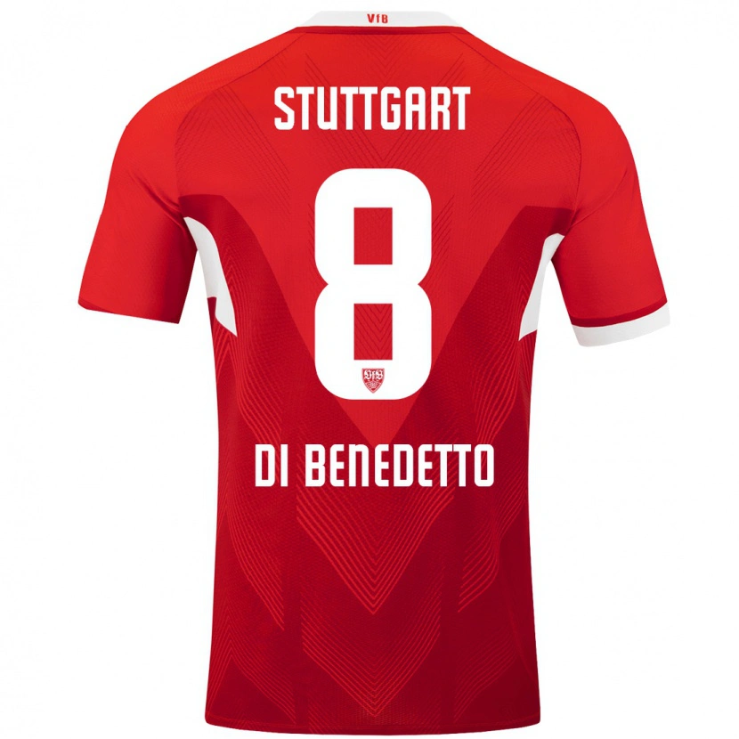 Danxen Mujer Camiseta Samuele Di Benedetto #8 Rojo Blanco 2ª Equipación 2024/25 La Camisa México