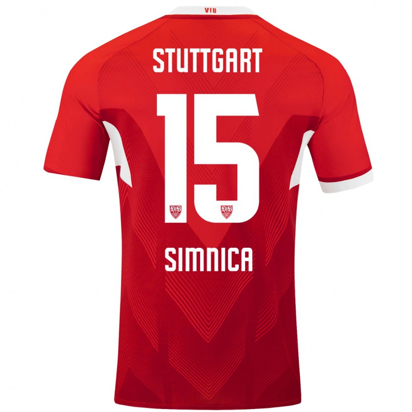 Danxen Mujer Camiseta Luan Simnica #15 Rojo Blanco 2ª Equipación 2024/25 La Camisa México