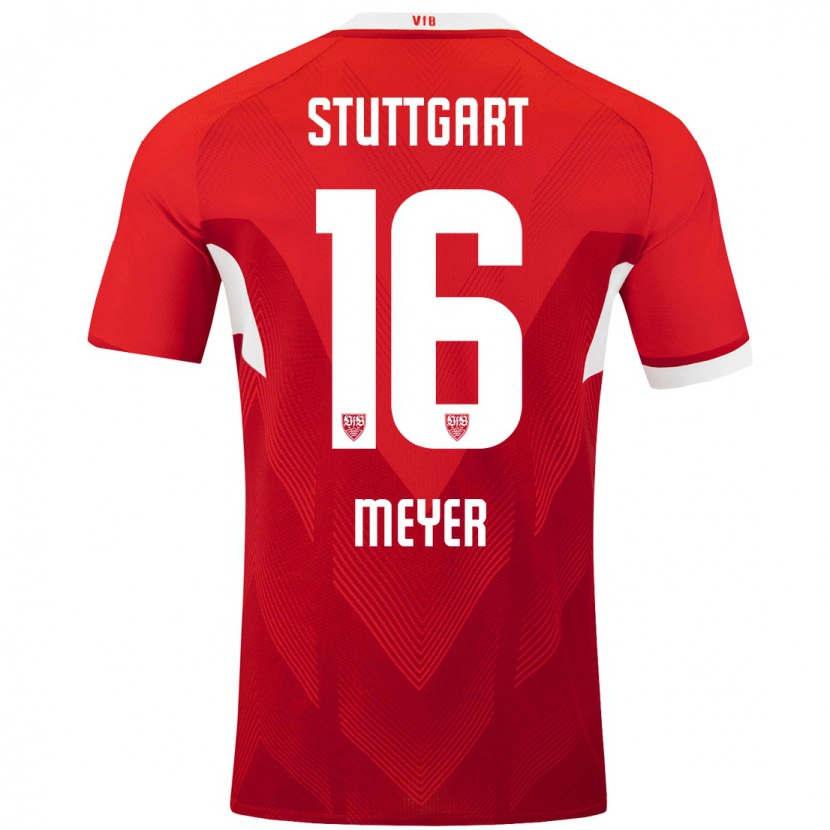 Danxen Mujer Camiseta Jordan Meyer #16 Rojo Blanco 2ª Equipación 2024/25 La Camisa México