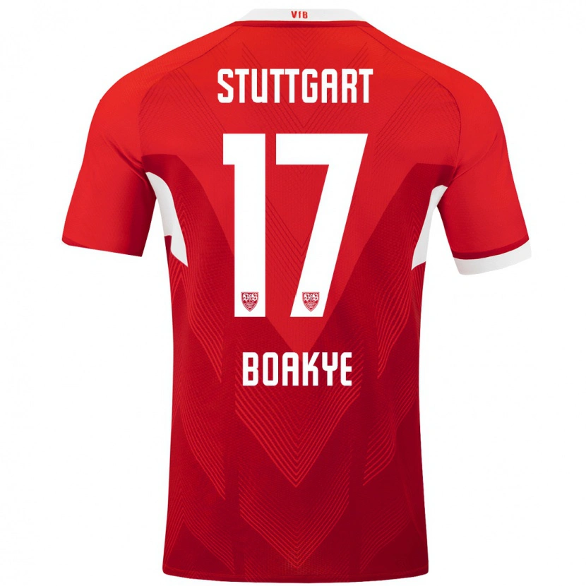 Danxen Mujer Camiseta Maurice Boakye #17 Rojo Blanco 2ª Equipación 2024/25 La Camisa México