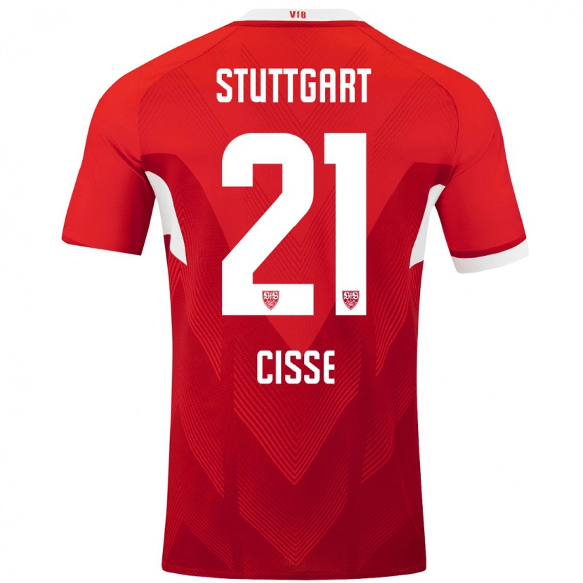 Danxen Mujer Camiseta Moussa Cissé #21 Rojo Blanco 2ª Equipación 2024/25 La Camisa México