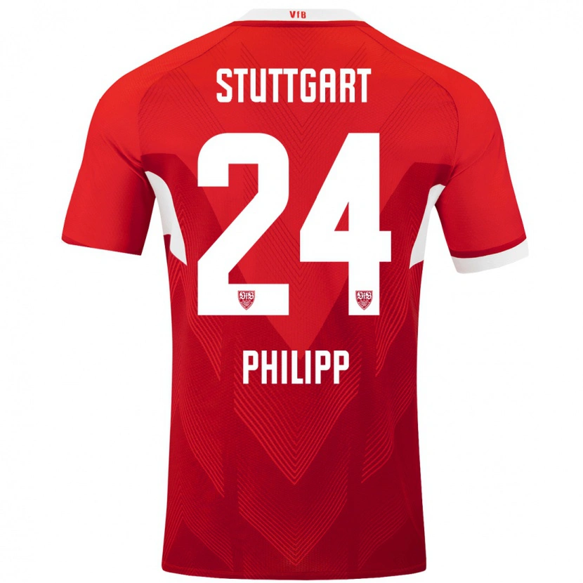 Danxen Mujer Camiseta Celine Philipp #24 Rojo Blanco 2ª Equipación 2024/25 La Camisa México