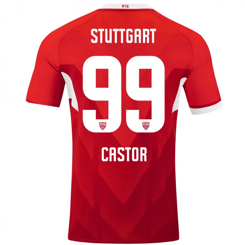 Danxen Mujer Camiseta Gillian Castor #99 Rojo Blanco 2ª Equipación 2024/25 La Camisa México