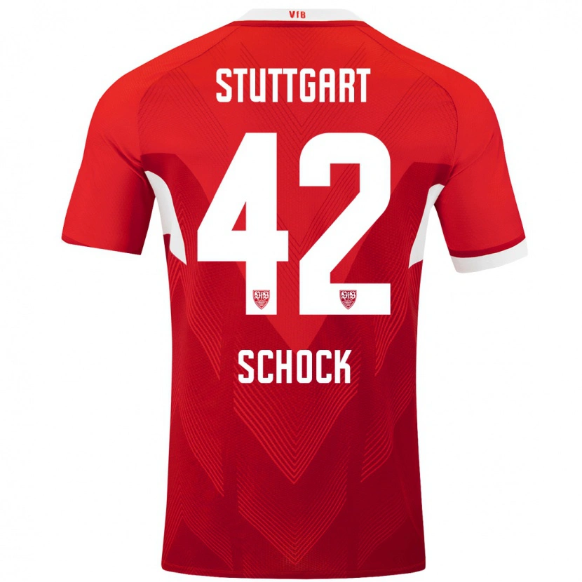 Danxen Mujer Camiseta Florian Schock #42 Rojo Blanco 2ª Equipación 2024/25 La Camisa México