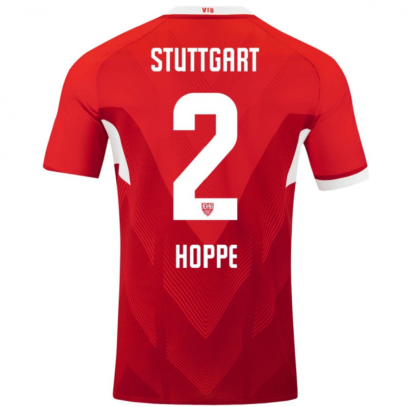 Danxen Mujer Camiseta Mattis Hoppe #2 Rojo Blanco 2ª Equipación 2024/25 La Camisa México