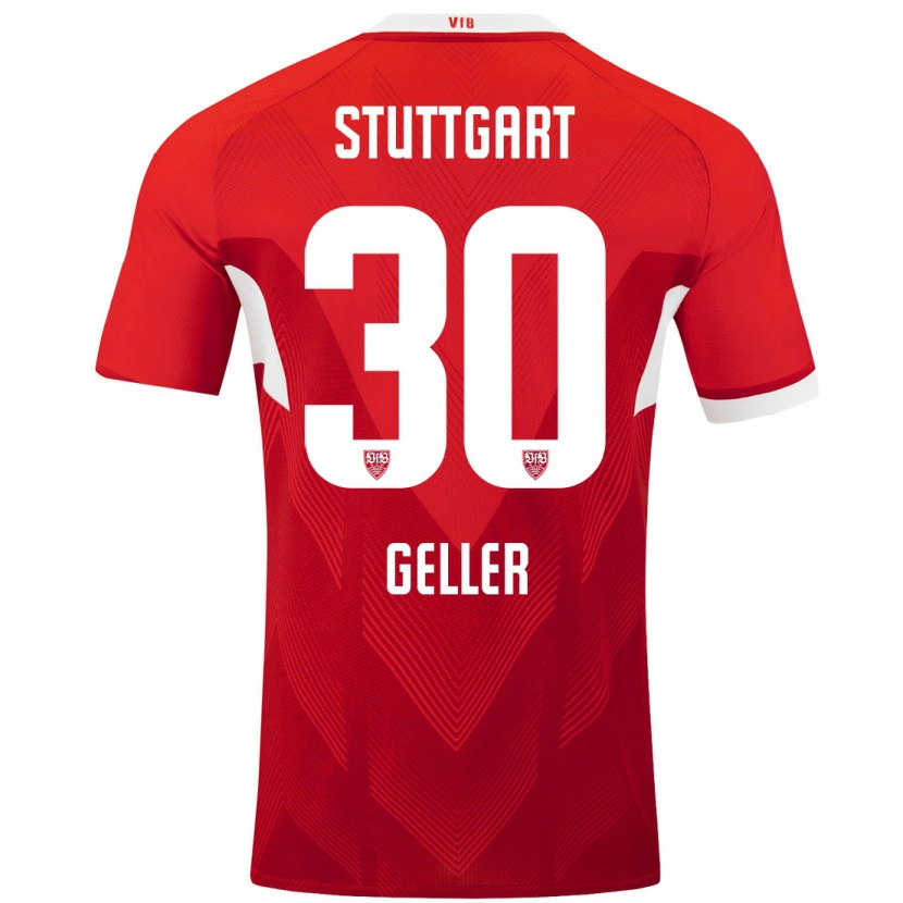 Danxen Mujer Camiseta Robert Geller #30 Rojo Blanco 2ª Equipación 2024/25 La Camisa México