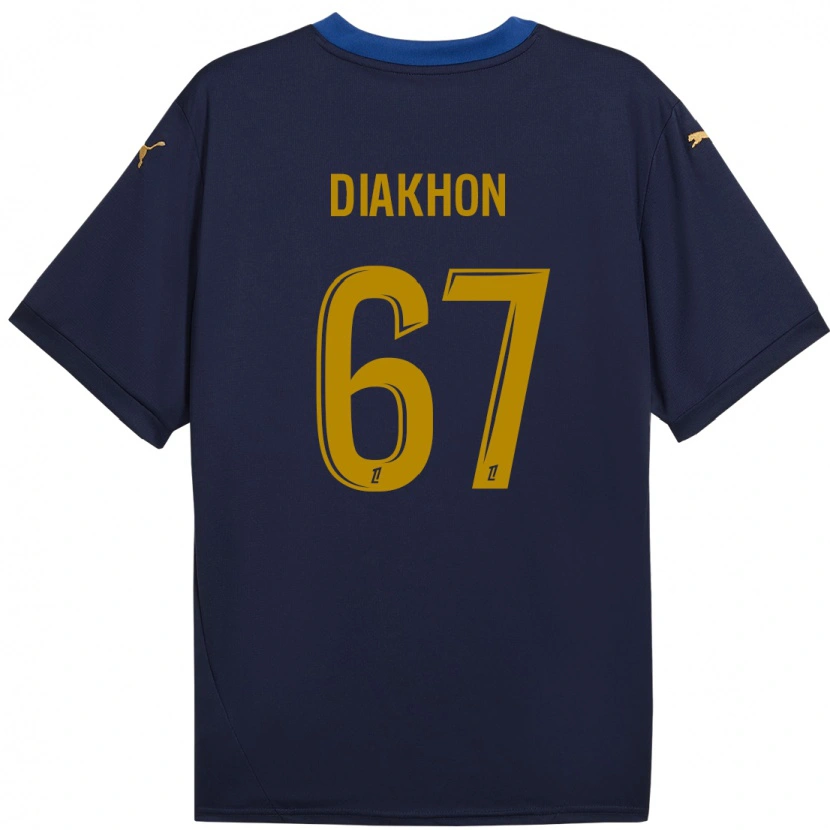Danxen Mujer Camiseta Mamadou Diakhon #67 Azul Marino Dorado 2ª Equipación 2024/25 La Camisa México