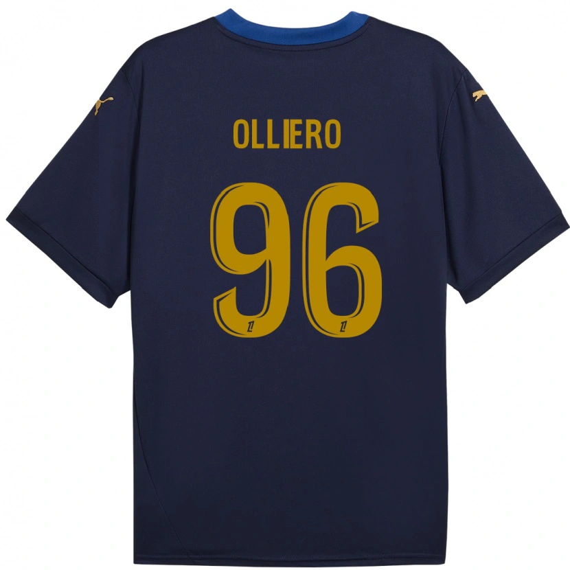 Danxen Mujer Camiseta Alexandre Olliero #96 Azul Marino Dorado 2ª Equipación 2024/25 La Camisa México