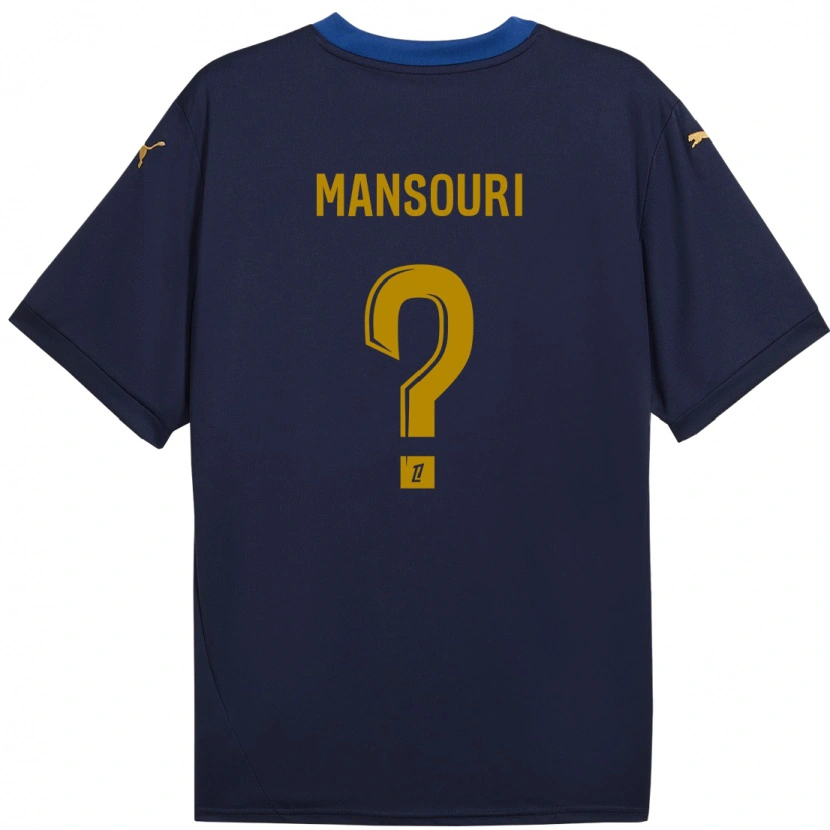 Danxen Mujer Camiseta Keryane Mansouri #0 Azul Marino Dorado 2ª Equipación 2024/25 La Camisa México