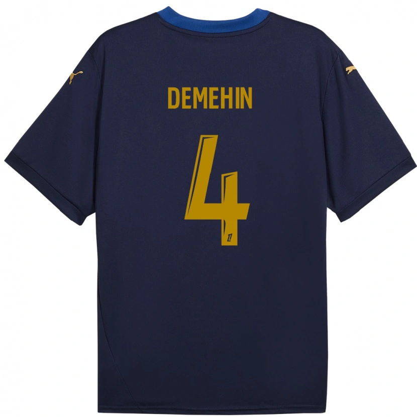 Danxen Mujer Camiseta Oluwatosin Demehin #4 Azul Marino Dorado 2ª Equipación 2024/25 La Camisa México