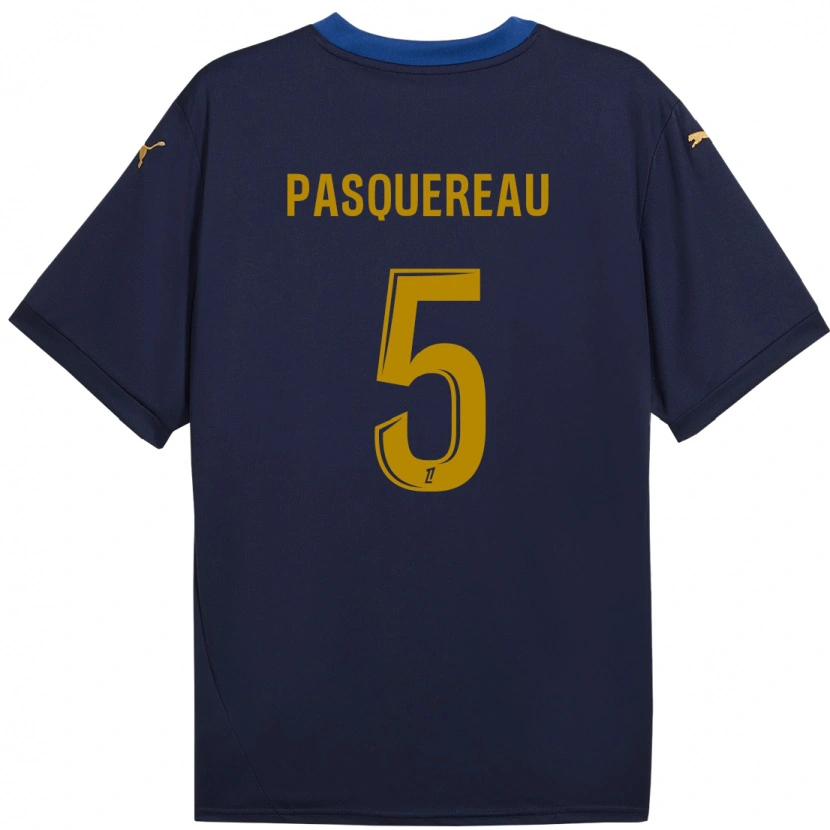 Danxen Mujer Camiseta Julie Pasquereau #5 Azul Marino Dorado 2ª Equipación 2024/25 La Camisa México