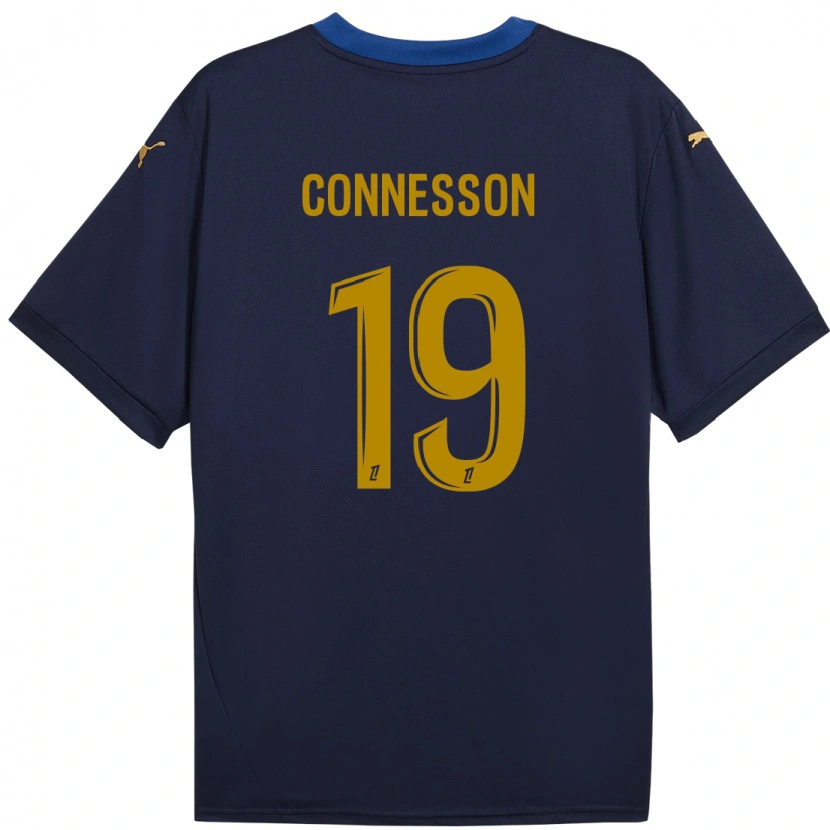 Danxen Mujer Camiseta Adèle Connesson #19 Azul Marino Dorado 2ª Equipación 2024/25 La Camisa México