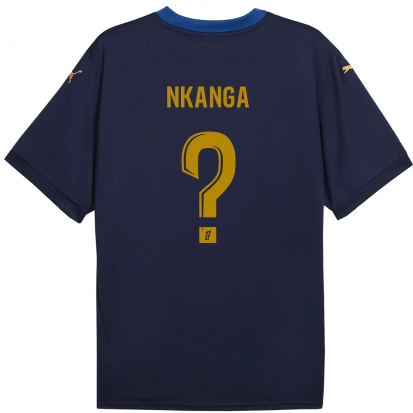 Danxen Mujer Camiseta Dayvin Nkanga #0 Azul Marino Dorado 2ª Equipación 2024/25 La Camisa México