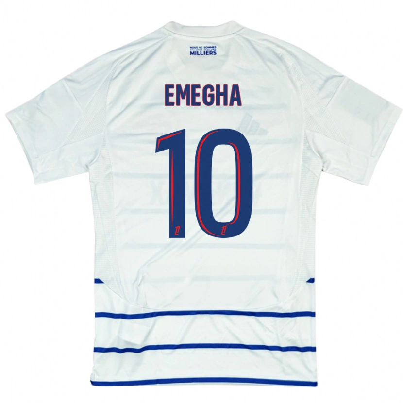 Danxen Mujer Camiseta Emanuel Emegha #10 Blanco Azul 2ª Equipación 2024/25 La Camisa México