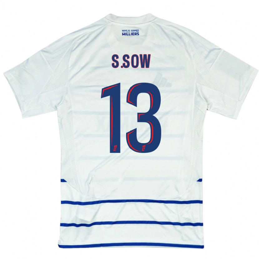 Danxen Mujer Camiseta Saïdou Sow #13 Blanco Azul 2ª Equipación 2024/25 La Camisa México