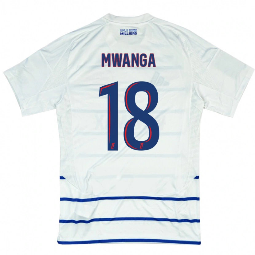 Danxen Mujer Camiseta Junior Mwanga #18 Blanco Azul 2ª Equipación 2024/25 La Camisa México