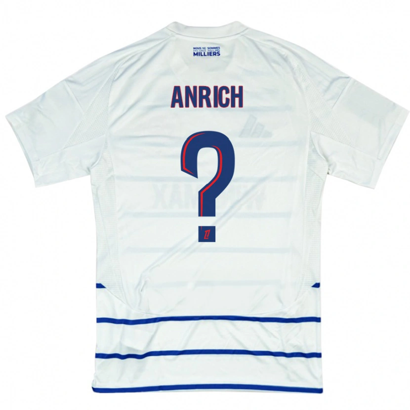 Danxen Mujer Camiseta Melchior Anrich #0 Blanco Azul 2ª Equipación 2024/25 La Camisa México