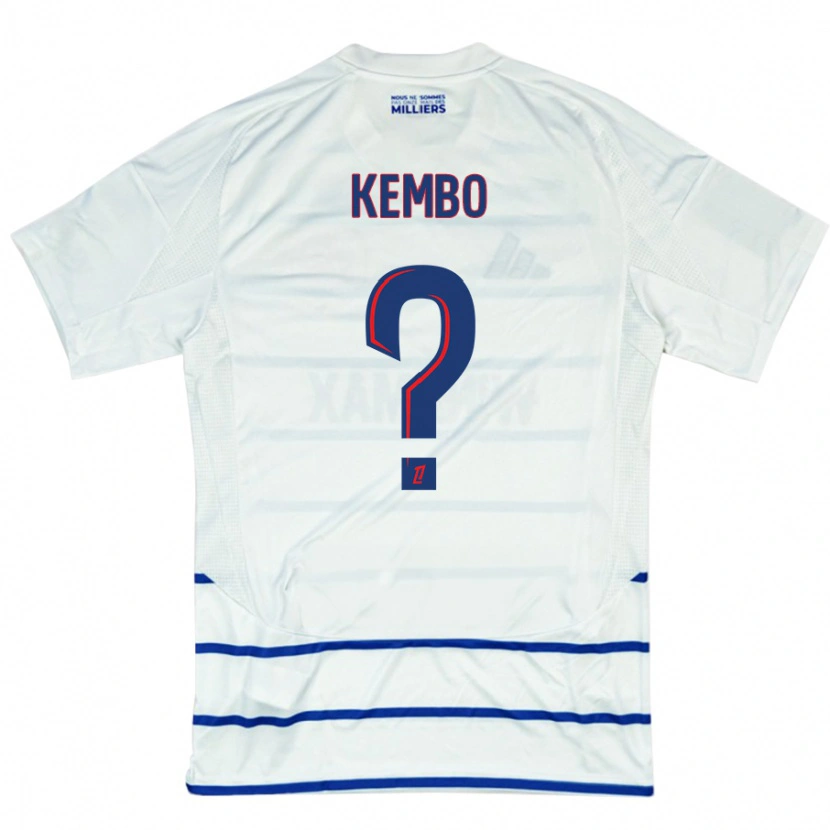 Danxen Mujer Camiseta Driss Kembo #0 Blanco Azul 2ª Equipación 2024/25 La Camisa México