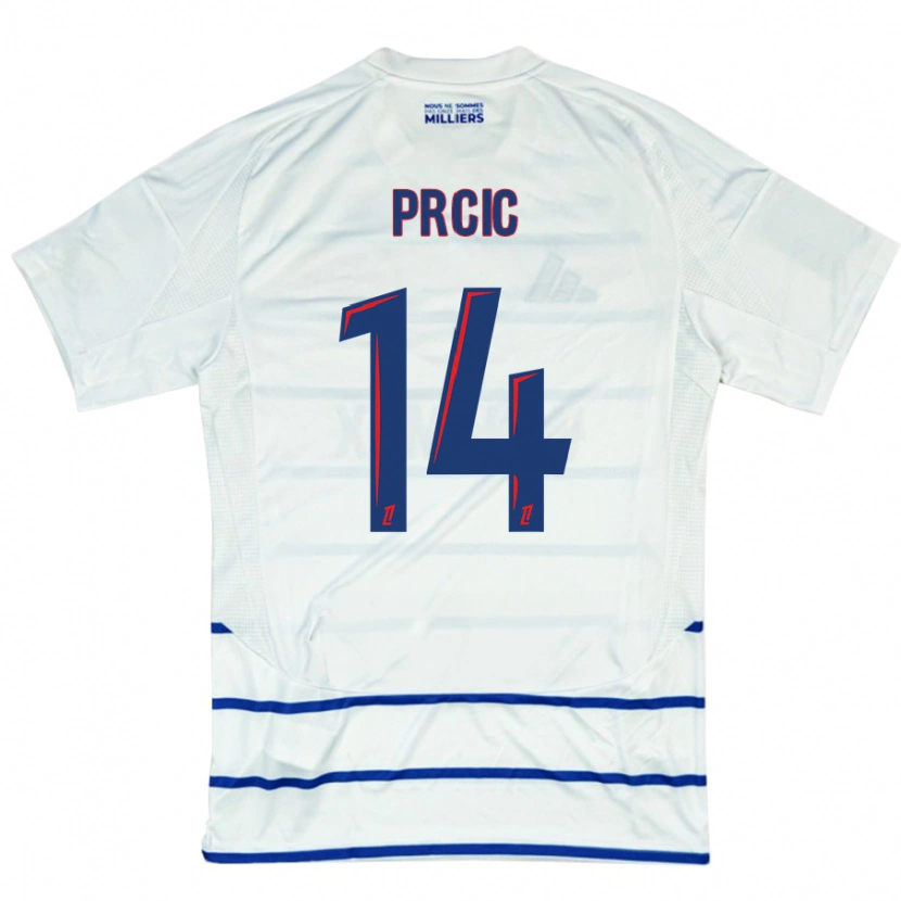 Danxen Mujer Camiseta Sanjin Prcic #14 Blanco Azul 2ª Equipación 2024/25 La Camisa México