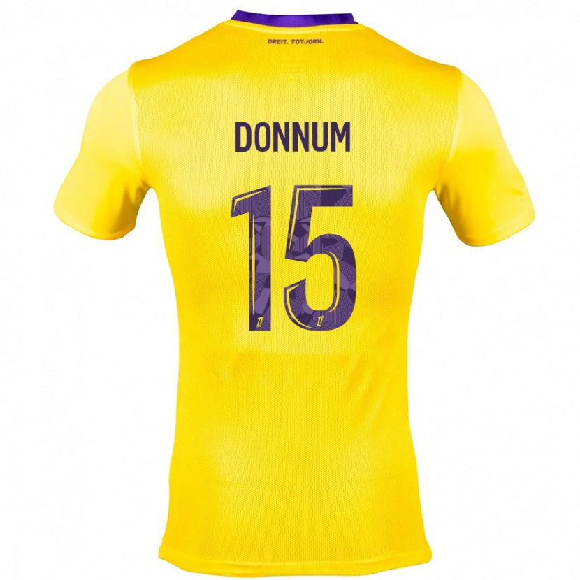 Danxen Mujer Camiseta Aron Dønnum #15 Amarillo Morado 2ª Equipación 2024/25 La Camisa México