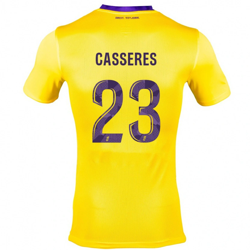Danxen Mujer Camiseta Cristian Cásseres Jr. #23 Amarillo Morado 2ª Equipación 2024/25 La Camisa México