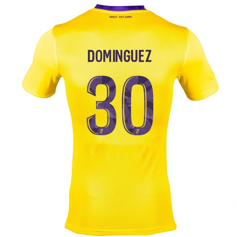 Danxen Mujer Camiseta Álex Domínguez #30 Amarillo Morado 2ª Equipación 2024/25 La Camisa México