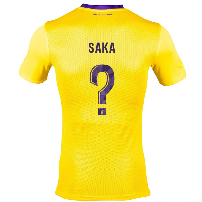 Danxen Mujer Camiseta Mathis Saka #0 Amarillo Morado 2ª Equipación 2024/25 La Camisa México