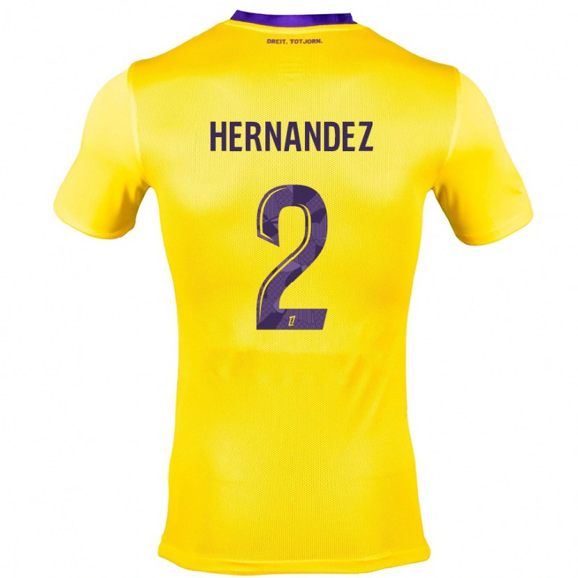 Danxen Mujer Camiseta Lucie Hernandez #2 Amarillo Morado 2ª Equipación 2024/25 La Camisa México
