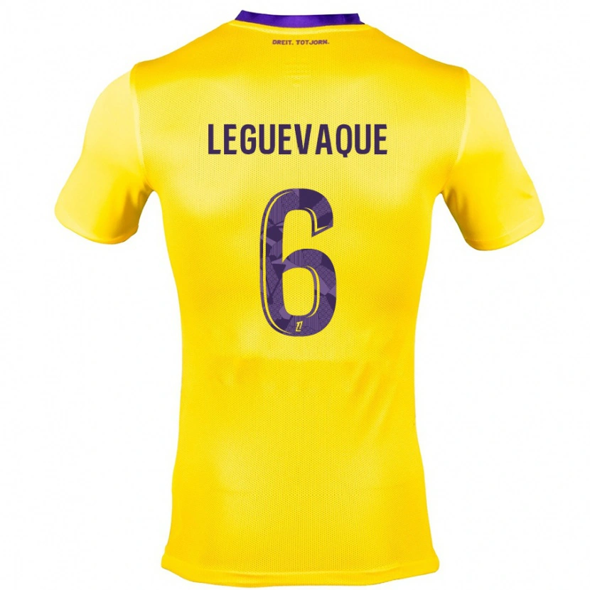 Danxen Mujer Camiseta Laurie Leguevaque #6 Amarillo Morado 2ª Equipación 2024/25 La Camisa México