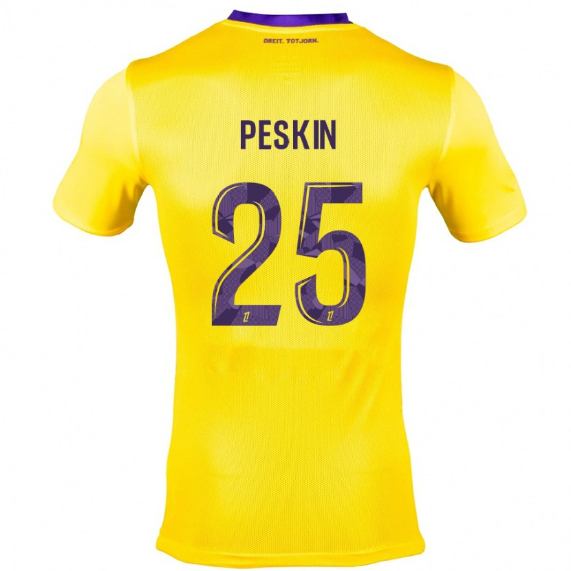 Danxen Mujer Camiseta Kelso Peskin #25 Amarillo Morado 2ª Equipación 2024/25 La Camisa México