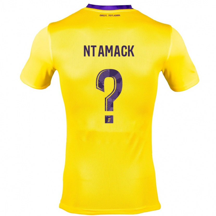 Danxen Mujer Camiseta Alexis Ntamack #0 Amarillo Morado 2ª Equipación 2024/25 La Camisa México