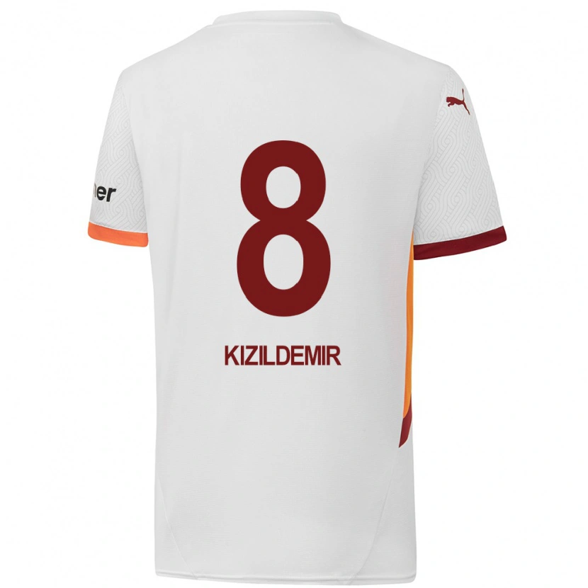Danxen Mujer Camiseta Berk Kızıldemir #8 Blanco Amarillo Rojo 2ª Equipación 2024/25 La Camisa México