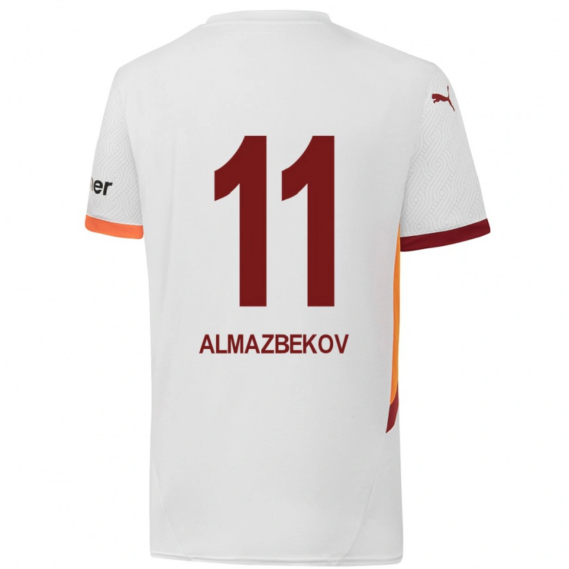 Danxen Mujer Camiseta Beknaz Almazbekov #11 Blanco Amarillo Rojo 2ª Equipación 2024/25 La Camisa México