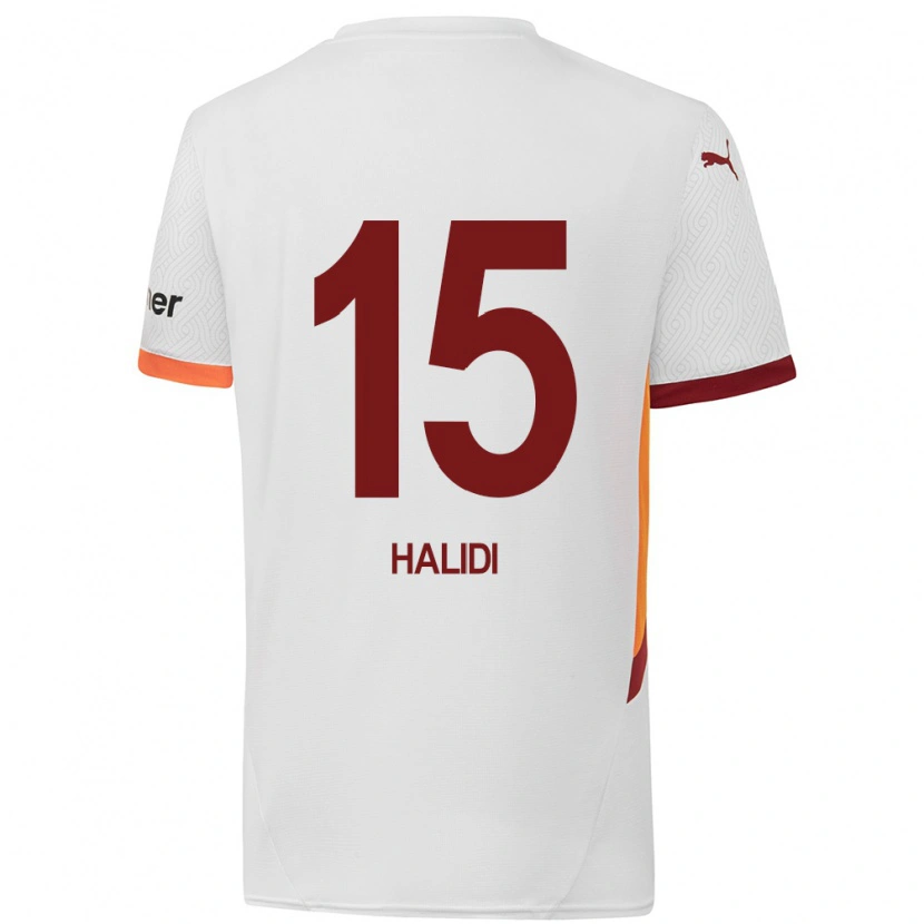 Danxen Mujer Camiseta İsa Halidi #15 Blanco Amarillo Rojo 2ª Equipación 2024/25 La Camisa México