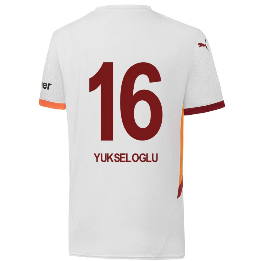Danxen Mujer Camiseta Ayaz Yükseloğlu #16 Blanco Amarillo Rojo 2ª Equipación 2024/25 La Camisa México