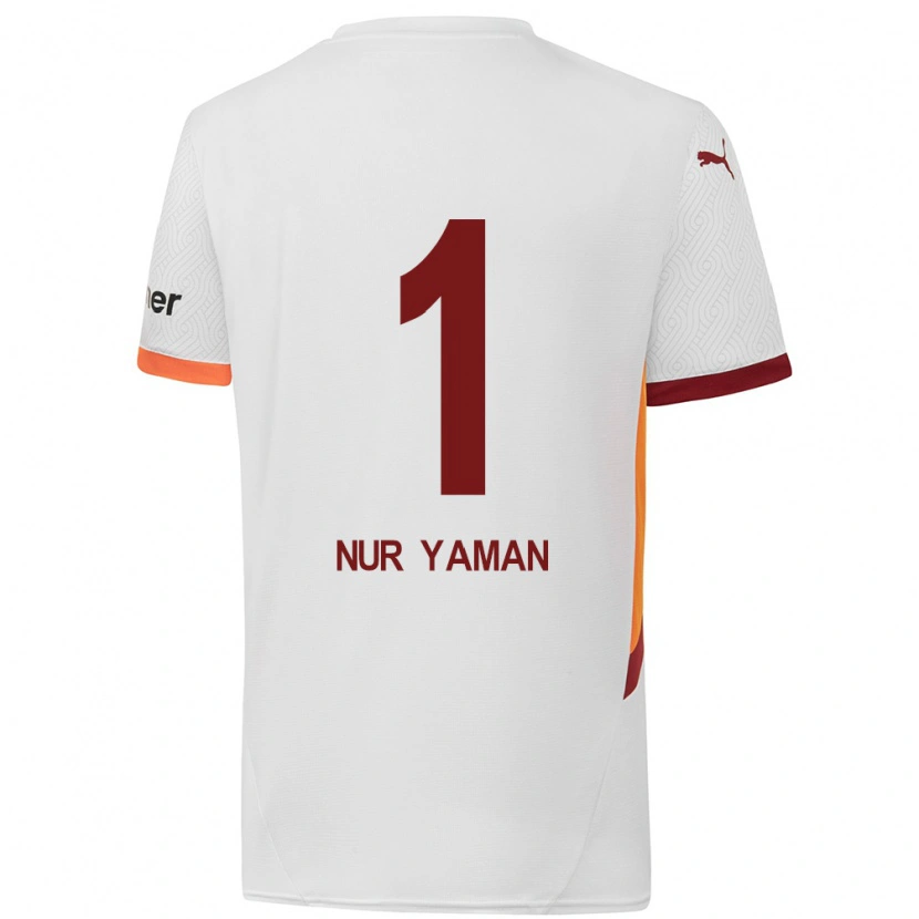 Danxen Mujer Camiseta Gamze Nur Yaman #1 Blanco Amarillo Rojo 2ª Equipación 2024/25 La Camisa México
