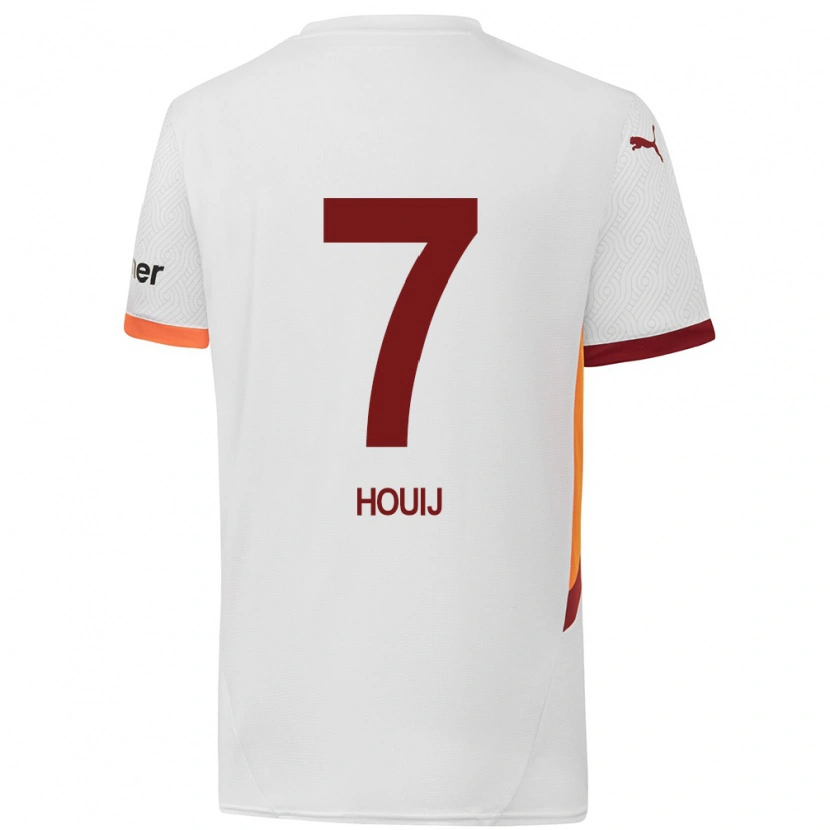 Danxen Mujer Camiseta Mariem Houij #7 Blanco Amarillo Rojo 2ª Equipación 2024/25 La Camisa México