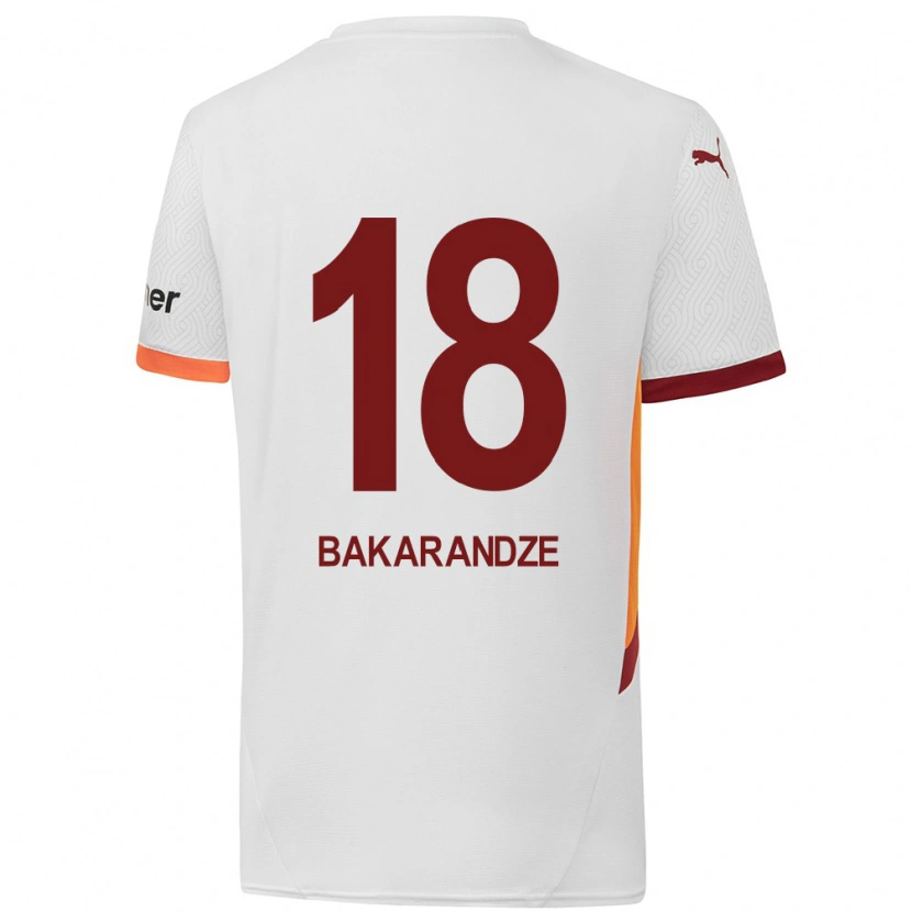 Danxen Mujer Camiseta Kristina Bakarandze #18 Blanco Amarillo Rojo 2ª Equipación 2024/25 La Camisa México