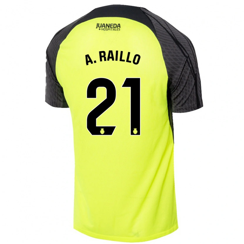 Danxen Mujer Camiseta Antonio Raíllo #21 Verde Fluorescente Negro 2ª Equipación 2024/25 La Camisa México