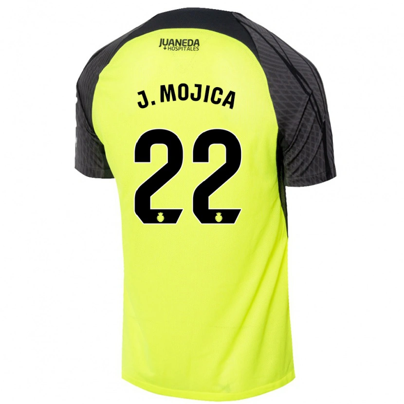 Danxen Mujer Camiseta Johan Mojica #22 Verde Fluorescente Negro 2ª Equipación 2024/25 La Camisa México