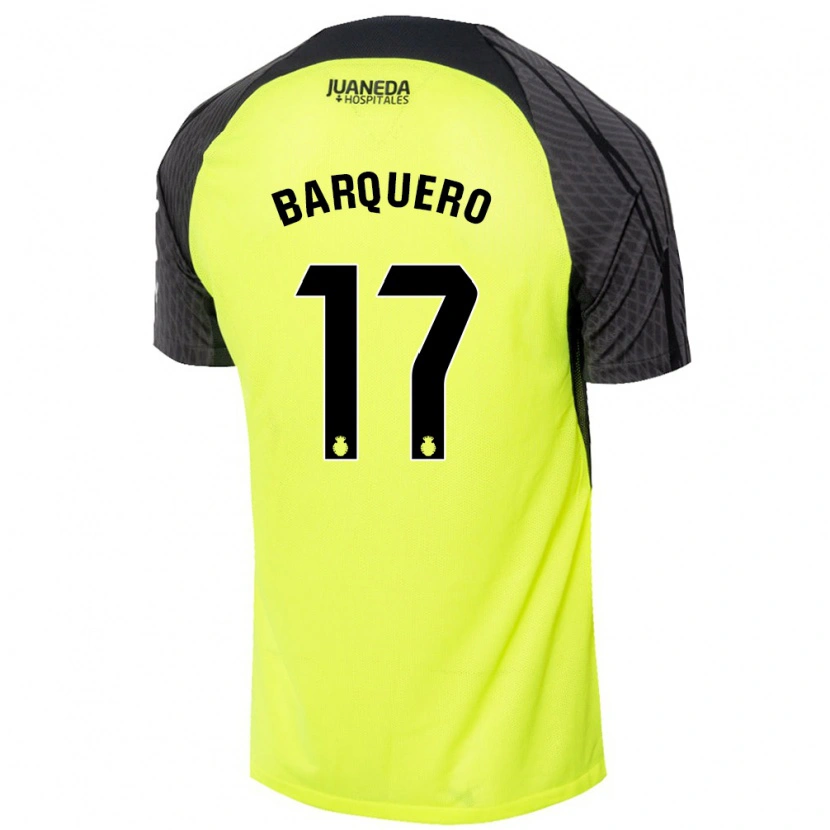 Danxen Mujer Camiseta Adrián Barquero #17 Verde Fluorescente Negro 2ª Equipación 2024/25 La Camisa México