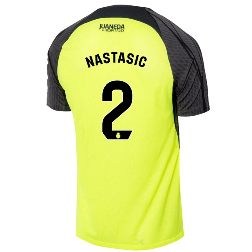 Danxen Mujer Camiseta Matija Nastasic #2 Verde Fluorescente Negro 2ª Equipación 2024/25 La Camisa México
