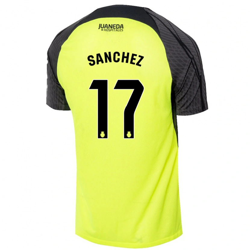 Danxen Mujer Camiseta Avelino Sánchez #17 Verde Fluorescente Negro 2ª Equipación 2024/25 La Camisa México