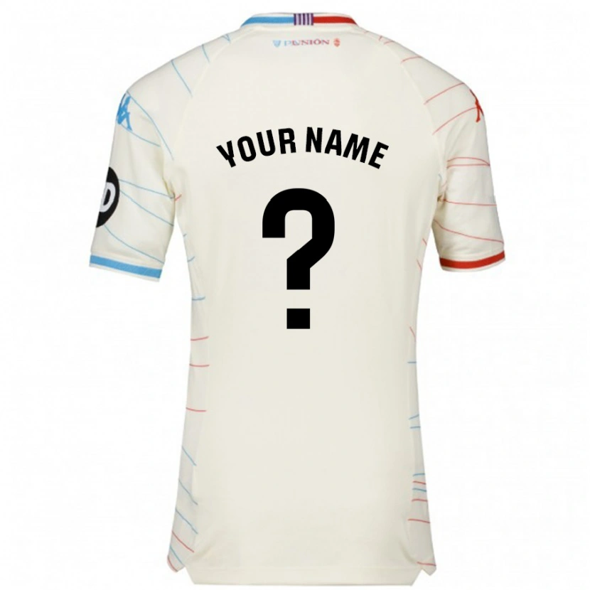 Danxen Mujer Camiseta Su Nombre #0 Blanco Rojo Azul 2ª Equipación 2024/25 La Camisa México
