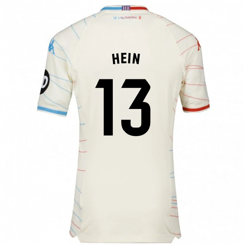 Danxen Mujer Camiseta Karl Hein #13 Blanco Rojo Azul 2ª Equipación 2024/25 La Camisa México