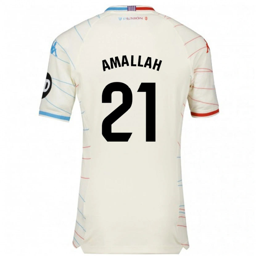 Danxen Mujer Camiseta Selim Amallah #21 Blanco Rojo Azul 2ª Equipación 2024/25 La Camisa México