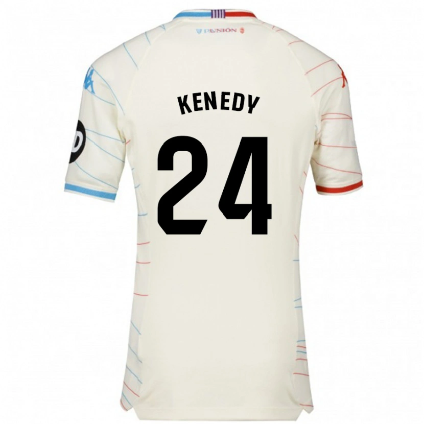 Danxen Mujer Camiseta Kenedy #24 Blanco Rojo Azul 2ª Equipación 2024/25 La Camisa México