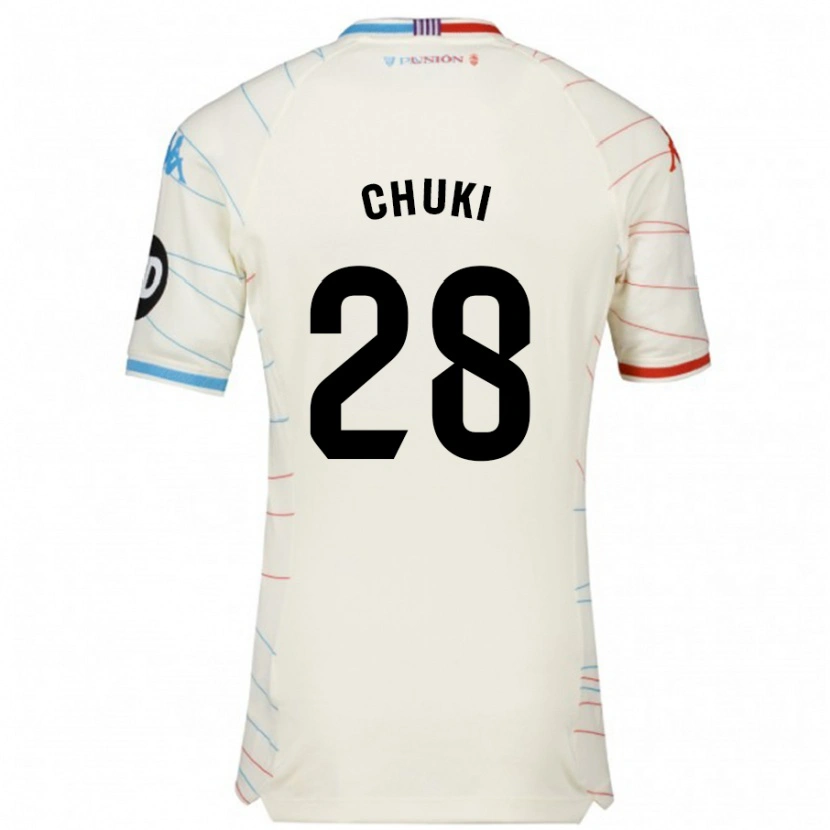 Danxen Mujer Camiseta Chuki #28 Blanco Rojo Azul 2ª Equipación 2024/25 La Camisa México