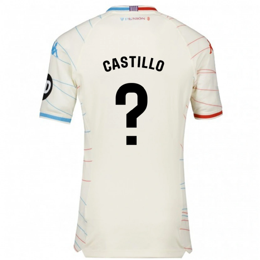 Danxen Mujer Camiseta Gonzalo Castillo #0 Blanco Rojo Azul 2ª Equipación 2024/25 La Camisa México