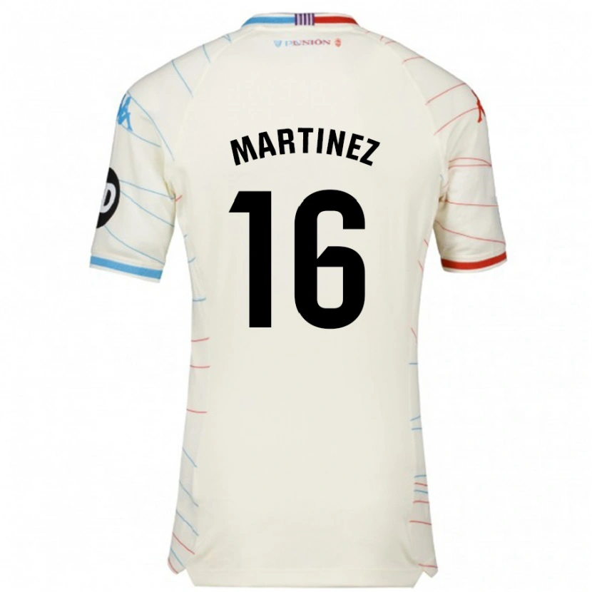 Danxen Mujer Camiseta Jesús Martínez #16 Blanco Rojo Azul 2ª Equipación 2024/25 La Camisa México